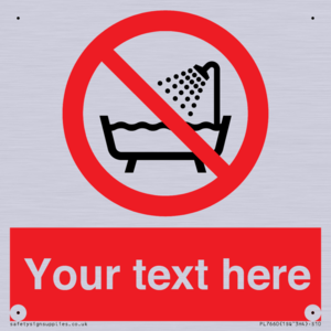 Custom Do not use this device in a bathtub shower or water-filled reservoir